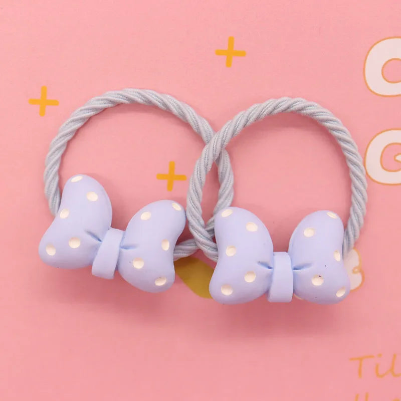 2Pcs/Set Halloween Gift Resin Strawberry Hair Accessories Colorful Hair Ties Children's Rubber Bands Kid Headband Scrunchies