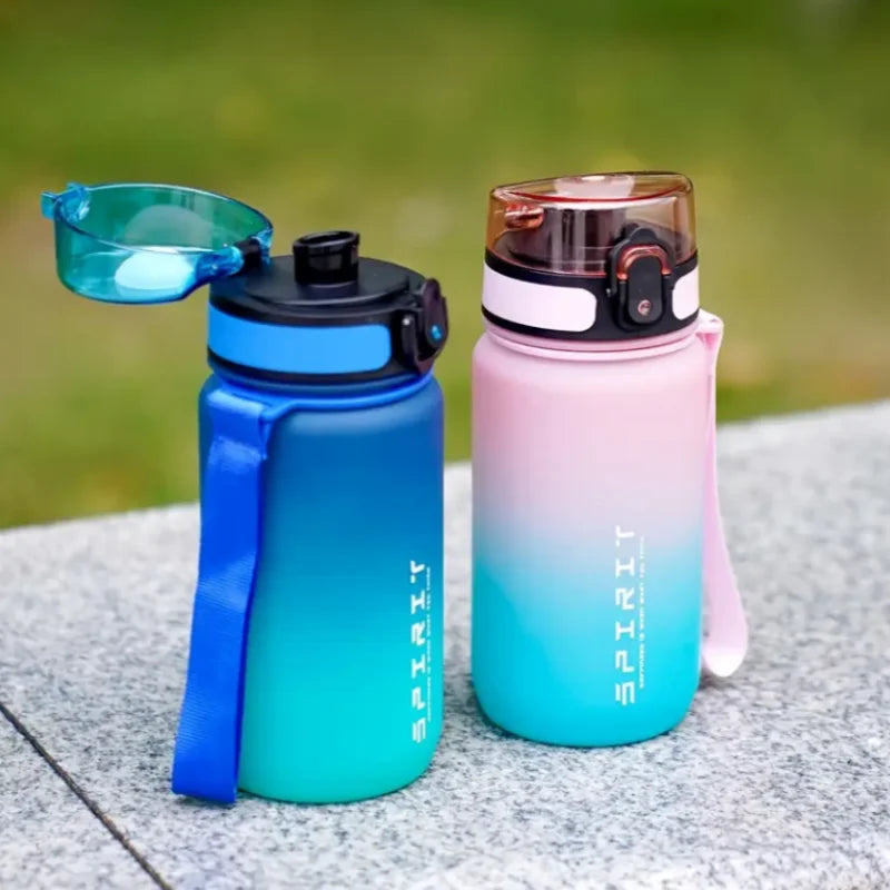 500ml/650ml Gradient Sports Water Bottle with Time Marker - Leak-Proof, Durable PC Material for Cycling, Running & Fitness