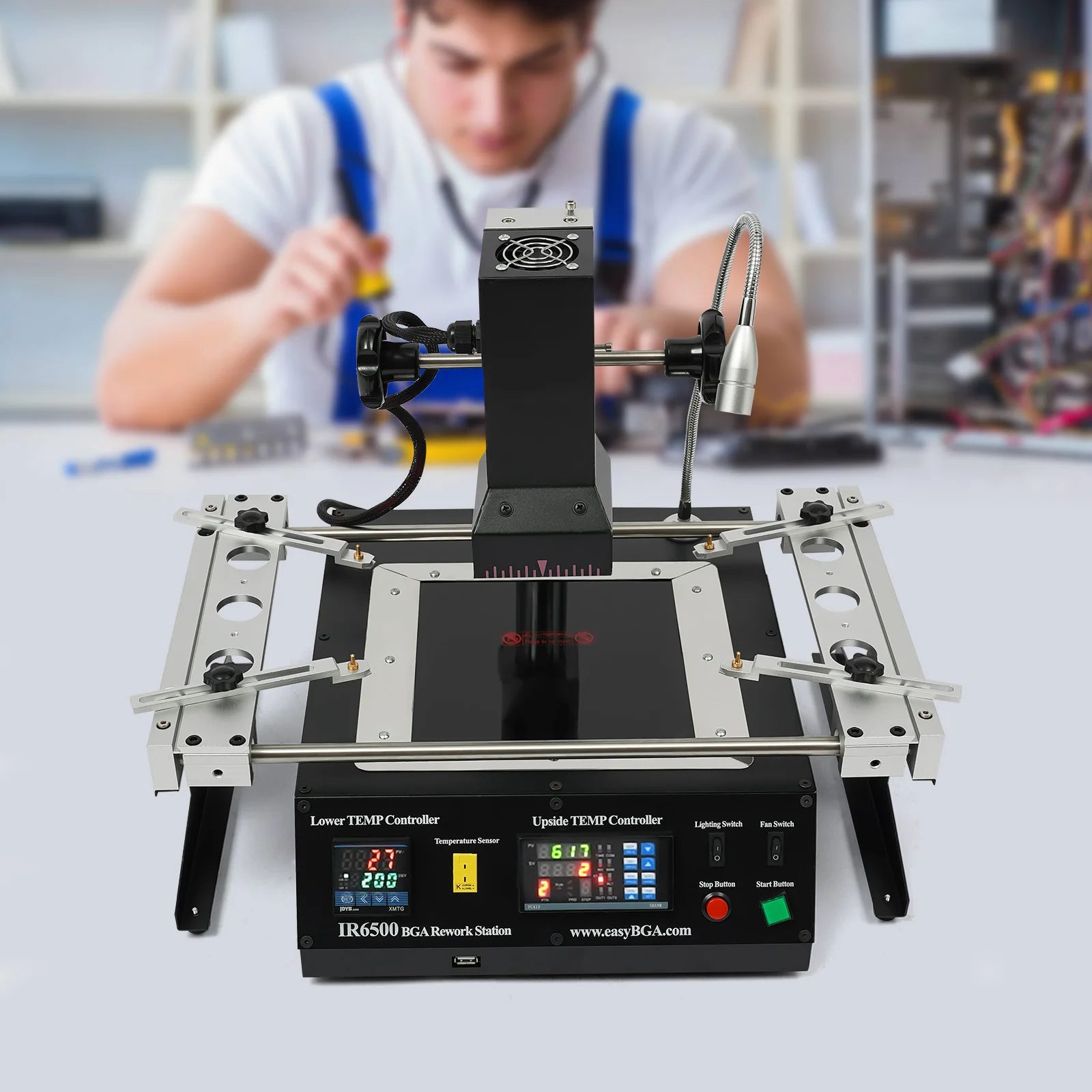 IR6500 BGA Rework Station Infrared Solder Welder System with Closed-loop Temperature Control w/USB Cable for Welding  Rpairing