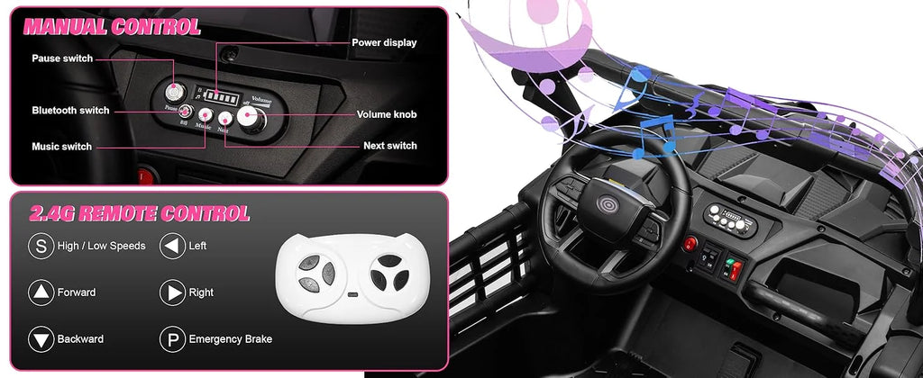 Carro Eléctrico 24V 2 Asientos para Niños | UTV Off-Road con Control Remoto 🚗 - Firu Total Sales