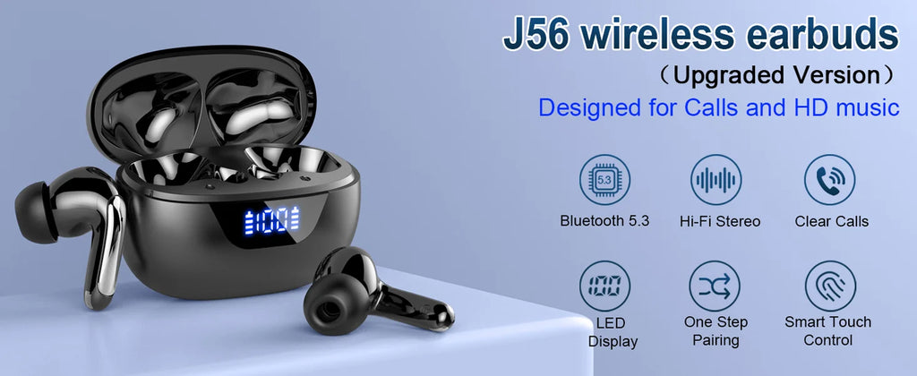 Wireless Earbuds Bluetooth 5.3 | 4 ENC Mic Noise Cancelling | 48H Battery Life
