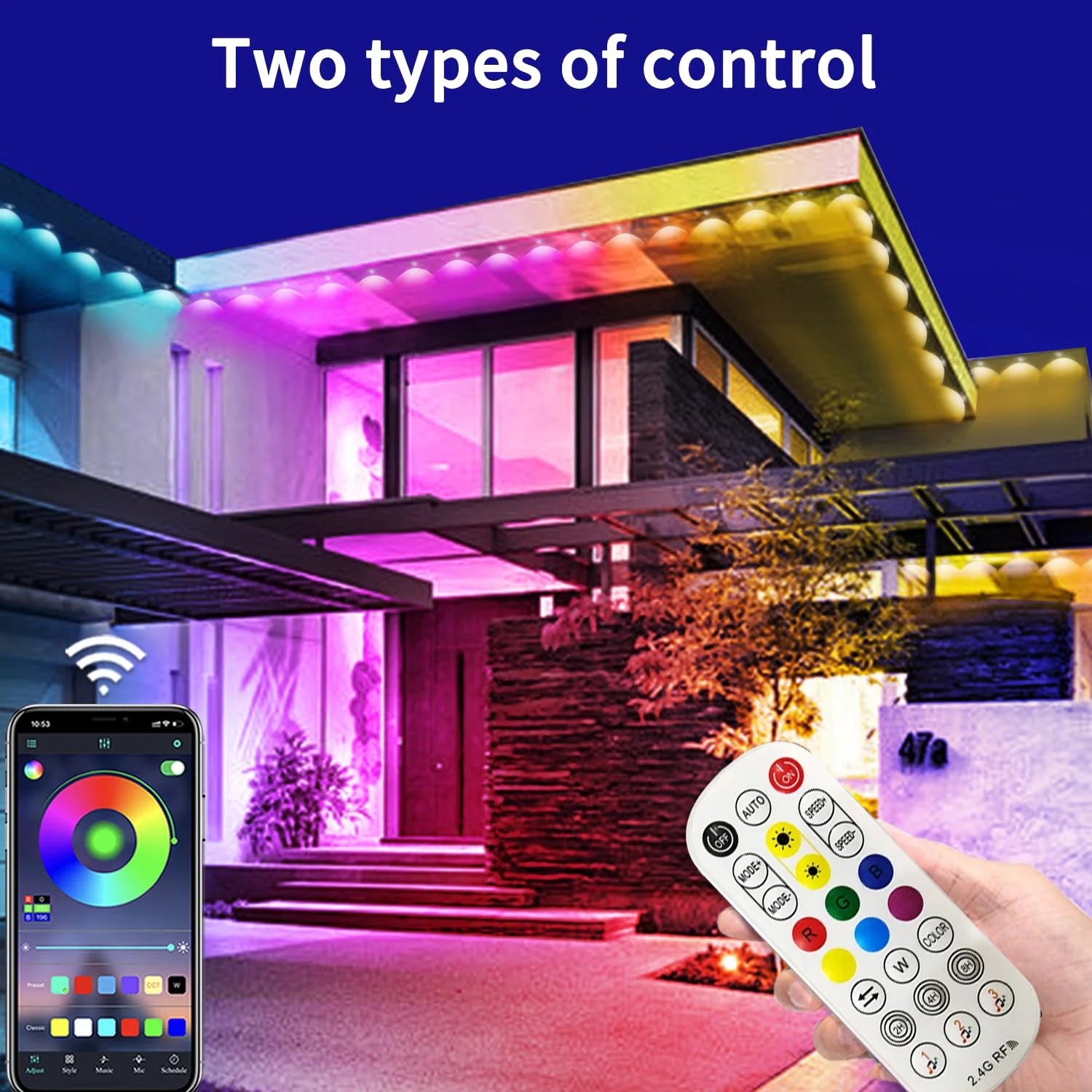 Luces Alero Exterior MIMIRGB 60m | 120LEDs RGBIC | IP67 | Alexa | Halloween y Navidad | Casa Completa - Firu Total Sales