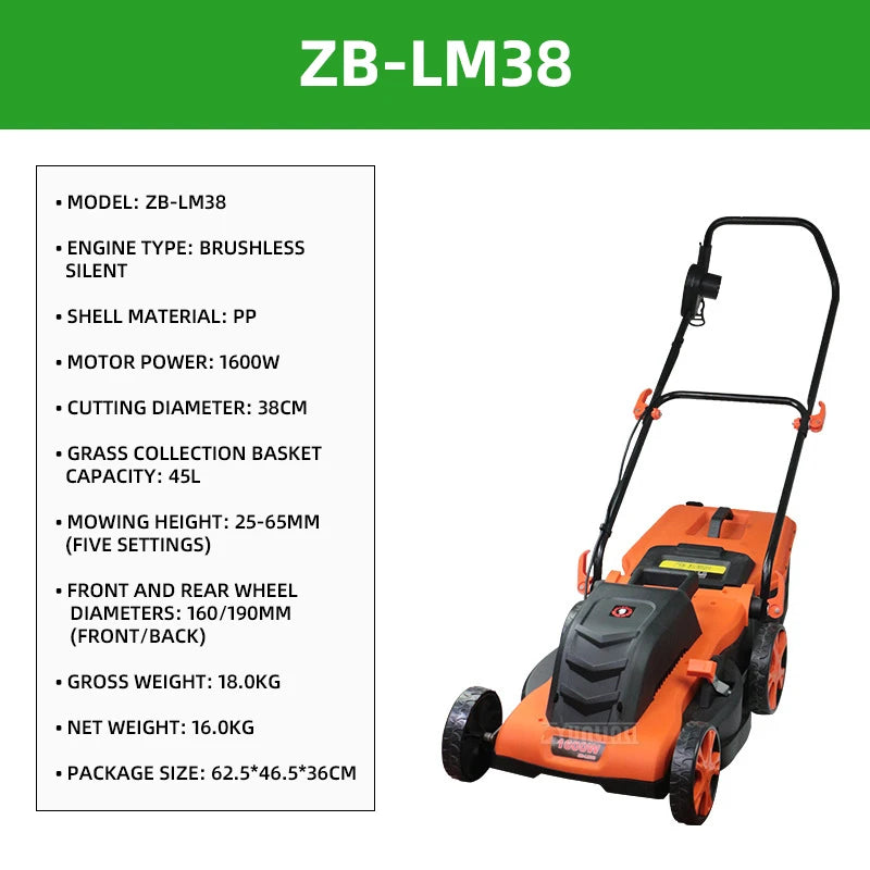 2026 Electric push lawn mower Garden weed trimmer High-power Grass mowing machine