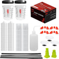 Disposable Paint Cups for Spray Gun, 20oz Mixing Cups Kit with Strainer System, Includes Lids & Accessories