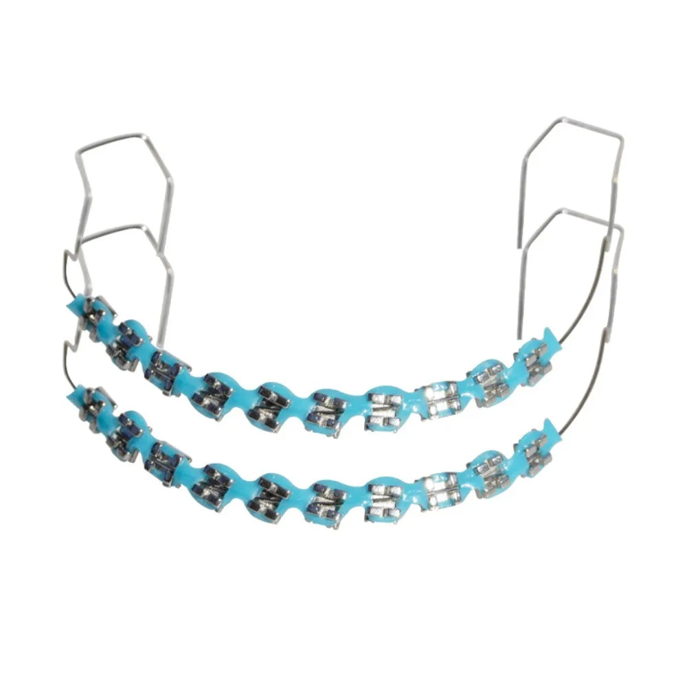 1 Pair Colorful Temporary Tooth Decoration with Metal Wires Dental Decorations Orthodontic Ligature Ties Braces Fake Brackets