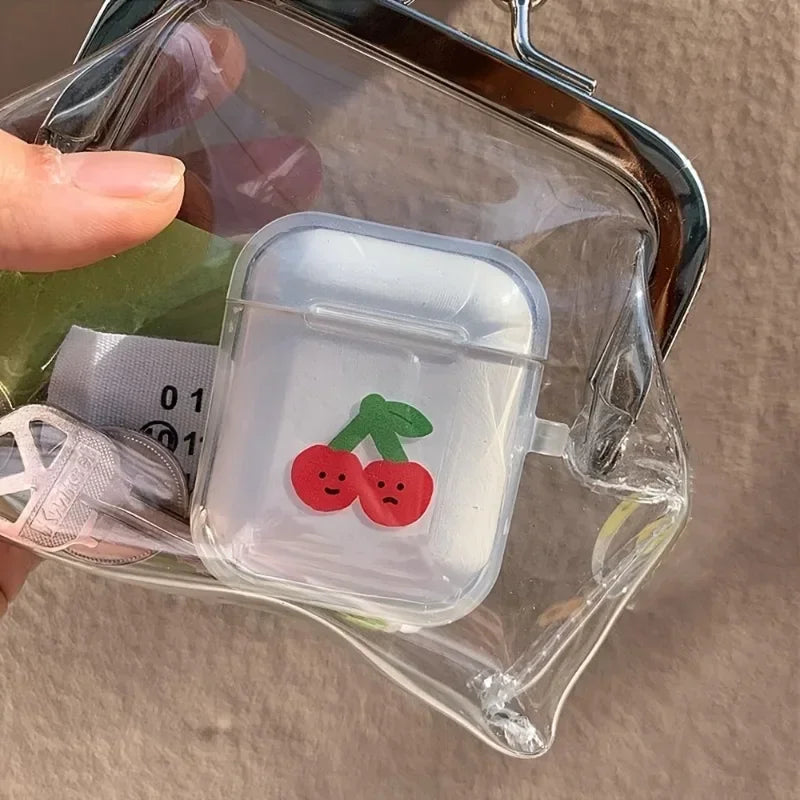 1PC Transparent Mini Coin Purse-Portable Mini Makeup Pouch Headphone Bag Travel Cosmetic Organizer