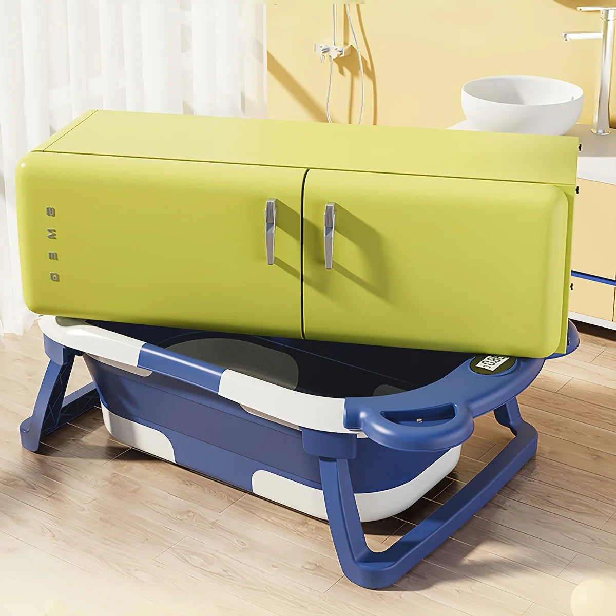 Bañera Portátil Plegable para Bebé con Termómetro y Cojín | 0-36 Meses