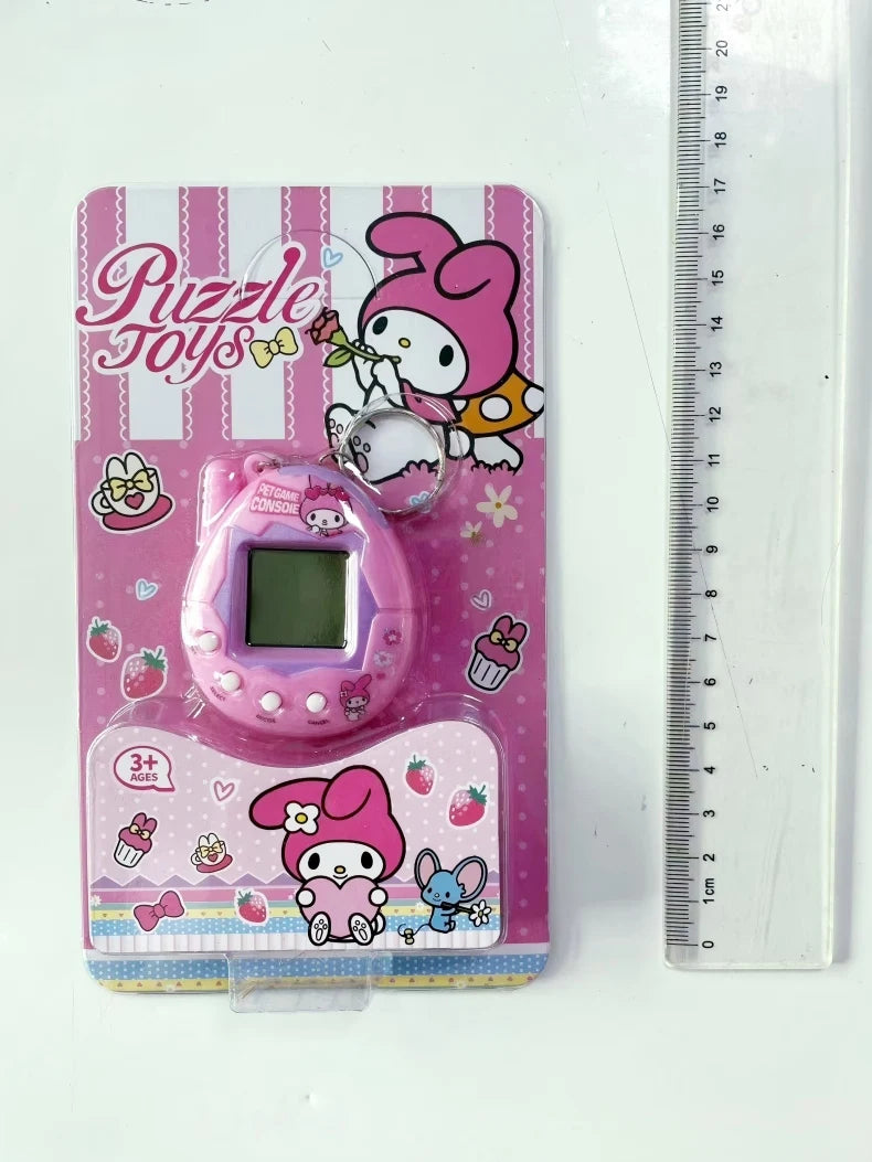 Hello Kitty Keychain Virtual Pet Mini Game Console Harajuku Girl Pink Angel Kuromi Cartoon Bag Pendant Toys Birthday Gifts