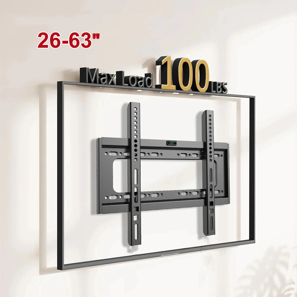 Universal  TV Wall Mount Bracket for Most 25-63 in LED Plasma TV Stand Holder Max VESA 400X400mm 50kg Space Saving Home Goodies
