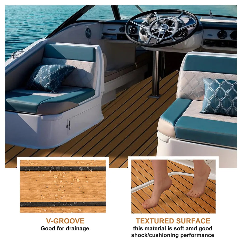 EVA Foam Boat Flooring Faux Teak Decking Sheet Pad For Boat Marine Yacht RV Deck Sheet Ma 4 Colors To Choose From 2400x450x6mm