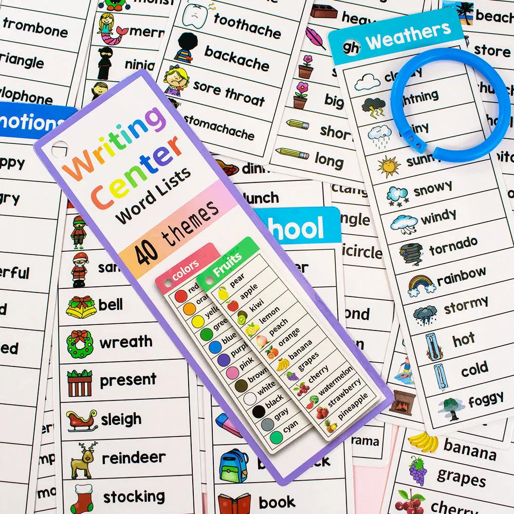 40 Themes Word Cards Puzzle Educational Toy Word Flashcards English Student Learning Cards Teacher Teaching Aids Word Cards