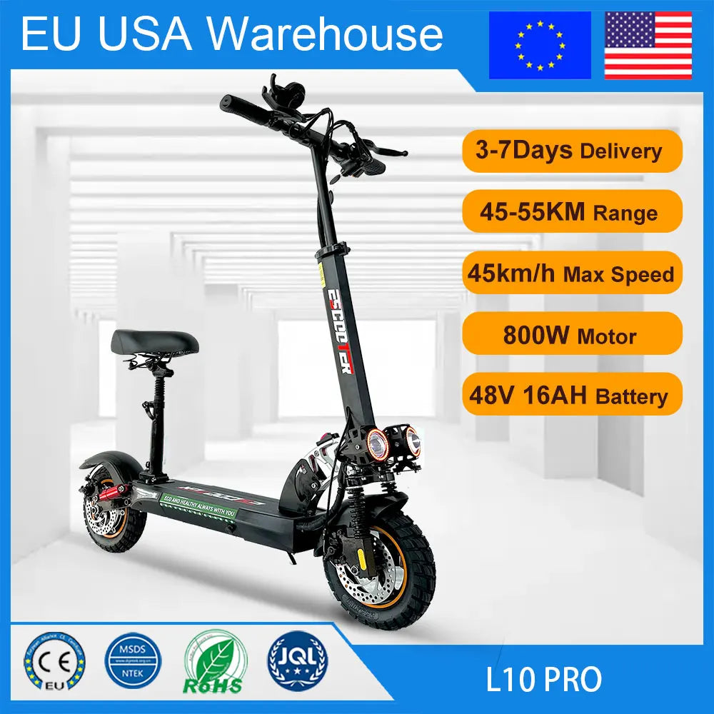 Scooter Eléctrico 800W Potente | 45KM/H | Llanta Off-Road | 45-55km Alcance 🛥️