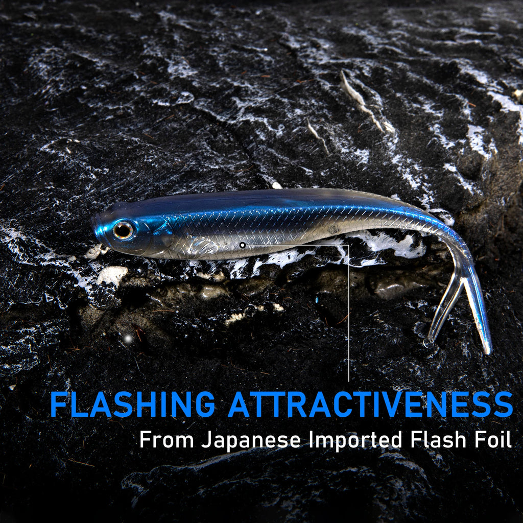 Dr.Fish 5/6 Piezas Señuelo Silicona | Cola Bifurcada | Drop Shot | Bass, Trucha y Lucio | Weedless - Firu Total Sales