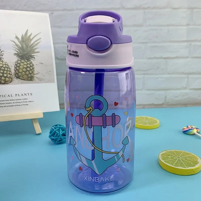 Vaso Sippy Cartoon para Niños con Pitillo | Antiderrame | Portátil Exterior 🍼