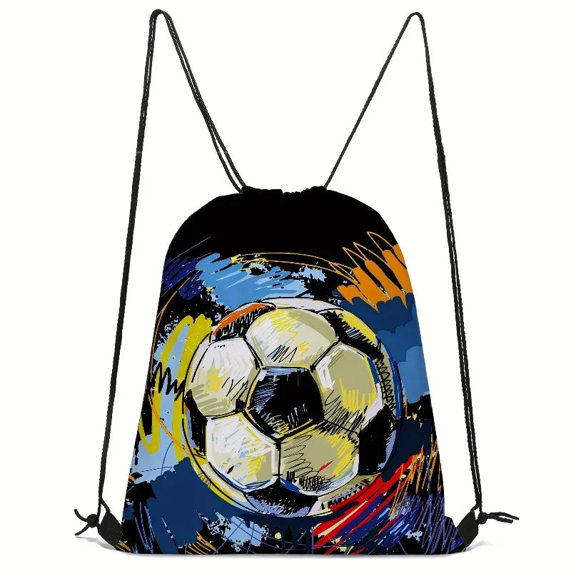 Random 1 casual print colorful drawstring neutral gaming backpack, unisex sports and fitness training storage bag