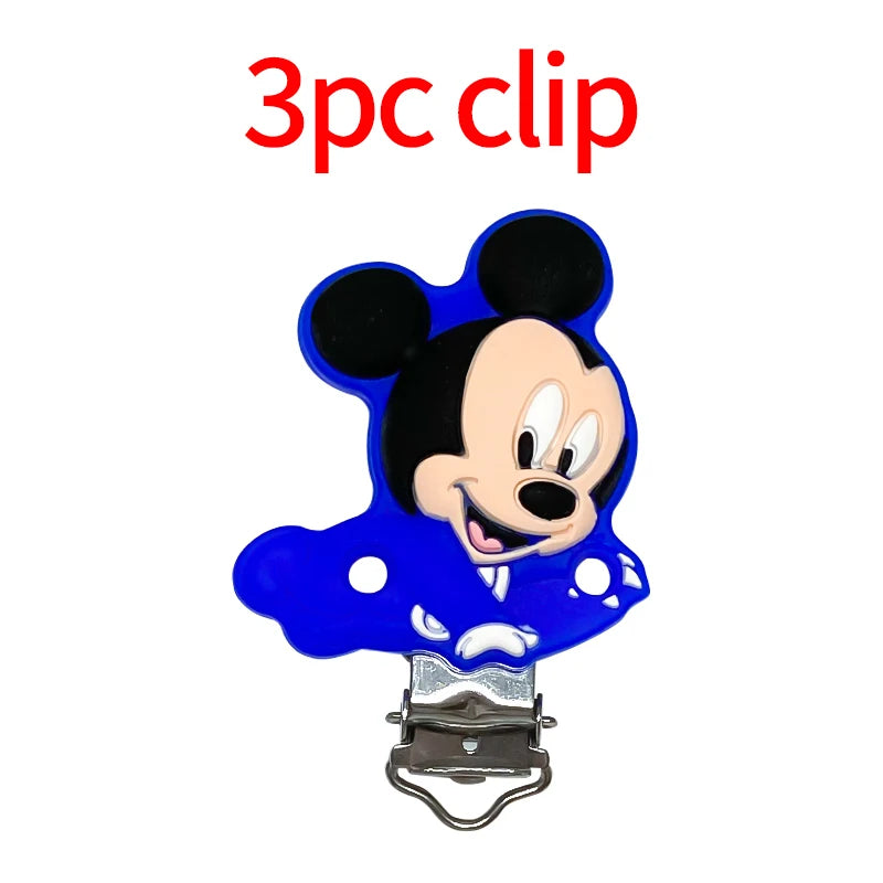 1/3/10pcs Silicone Mickey Teething Beads Food Grade Cartoon Shape Baby Teethers Toys DIY Pacifier Clips Chain Accessories