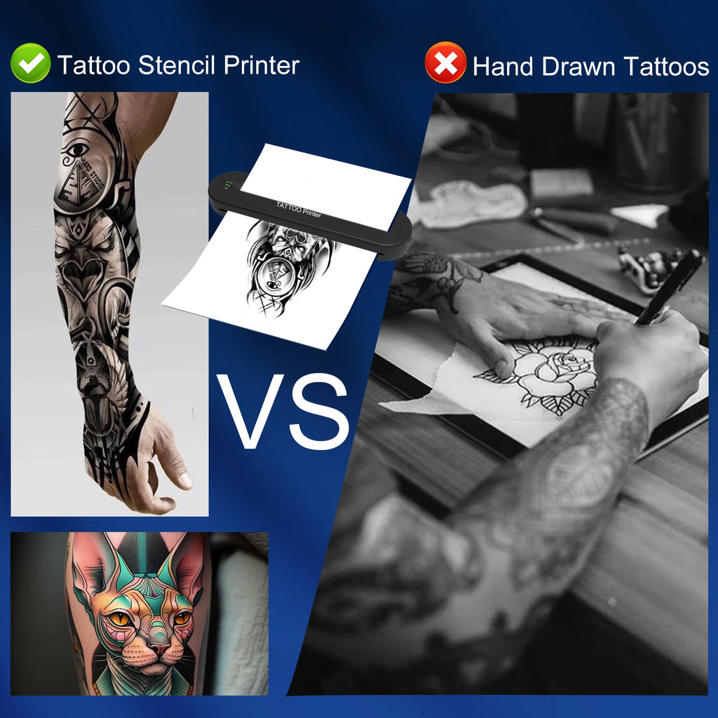 Yilong Ats886 Tattoo Printer Wireless Tattoo Stencil Printer Professional Thermal Transfer Bluetooth Portable Printer Copier