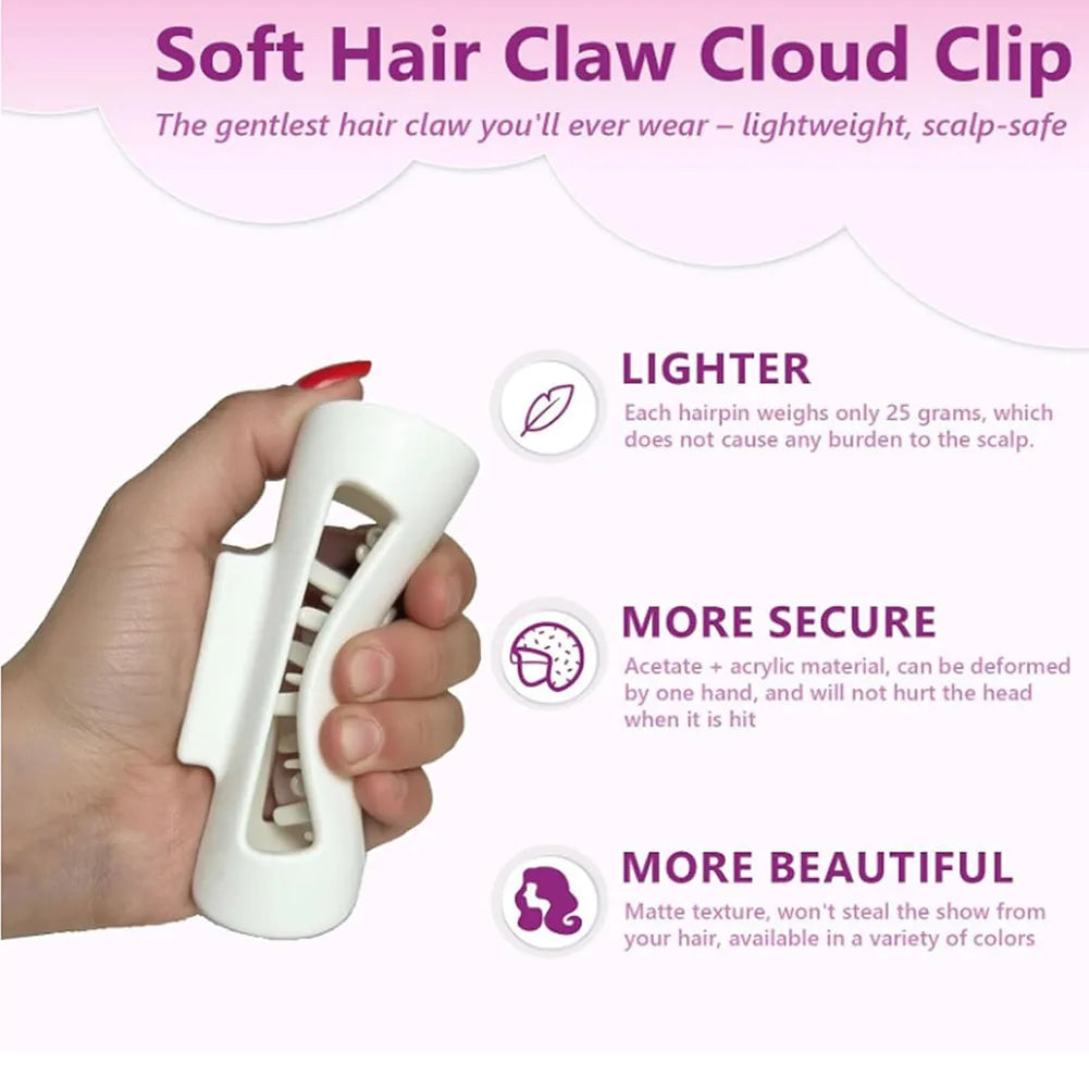 Silicone Soft Claw Clip Nonslip Elegant Hair Clip Flexible Trendy Hair Accessories for Thick Or Fine Hair
