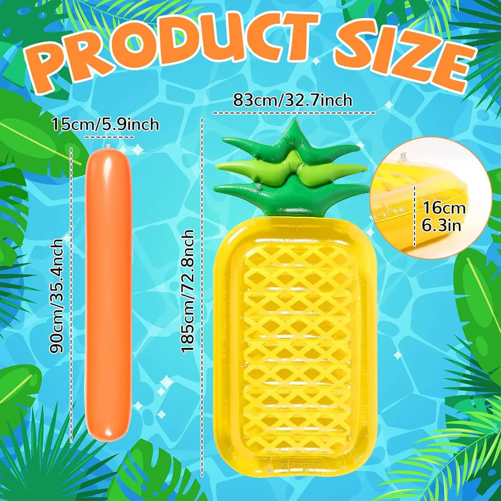10 Pcs Inflatable Pool Floats Include 3 Swim Tubes Rings 6 Large Inflatable Pool Noodles and Pineapple Pool Raft Floats for Swim