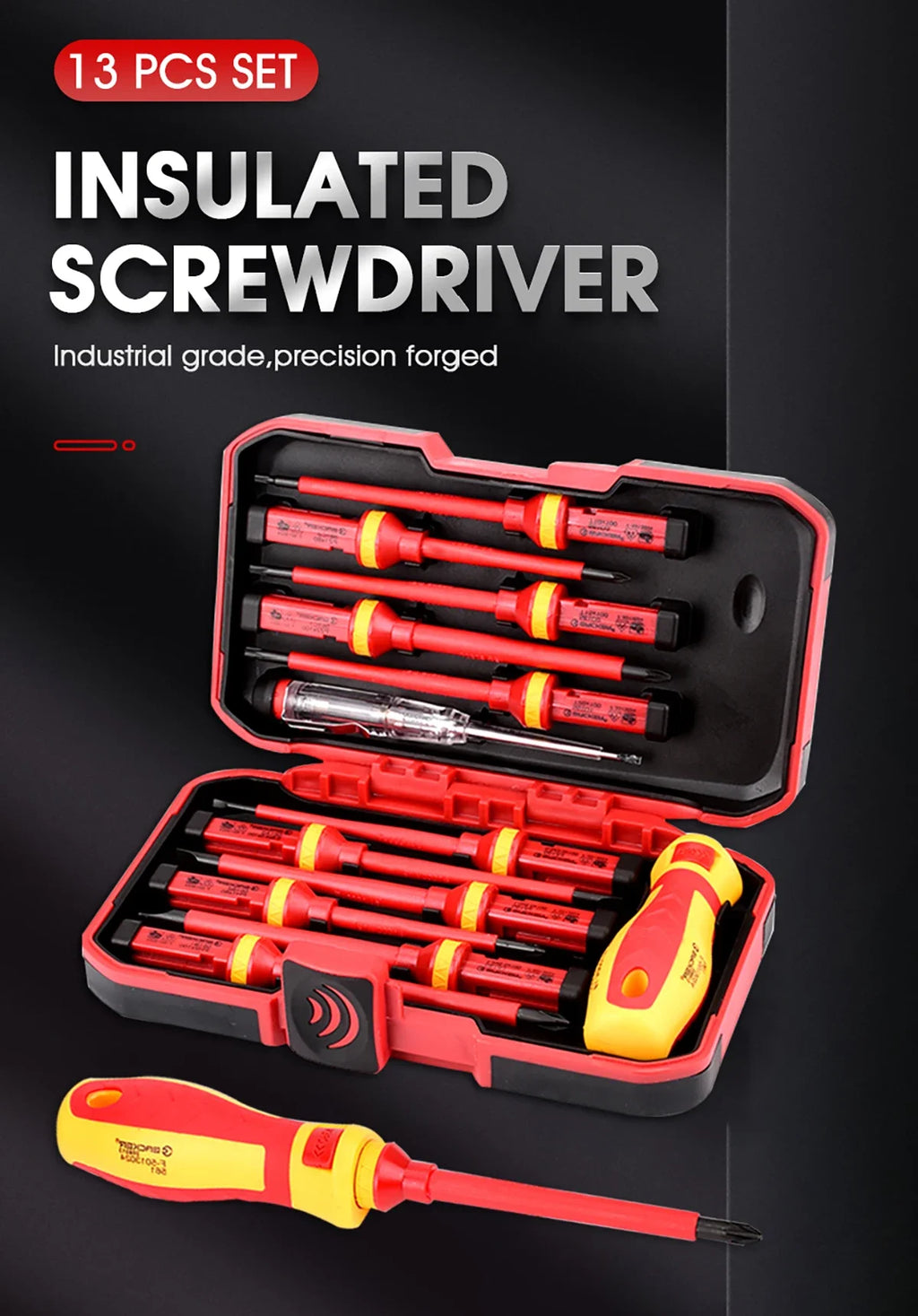 VDE Insulated Screwdriver Set 1000V Slotted Phillips Magnetic Screw Driver Bits Kit With Tester Pen Electricians Hand Tools