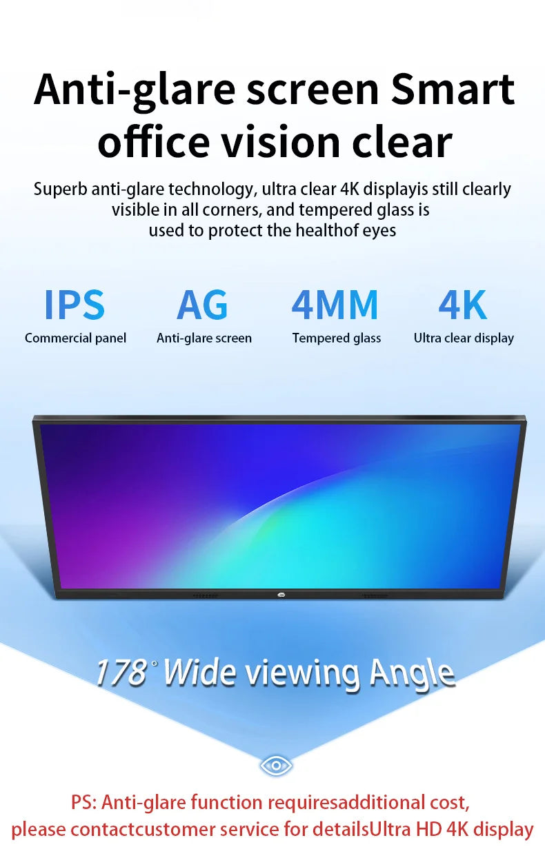 65-Inch Adjustable Height 360 Degree Reversible Smart Interactive Large Mobile Teaching Board Stand Whiteboard With Wheels