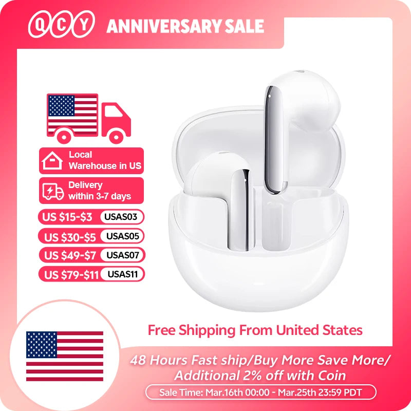 QCY HT10 AilyBuds Pro+ ANC | LDAC Hi-Res Audio | 6 Mic IA HD | 28H | Bluetooth 5.3 | Multipunto - Firu Total Sales