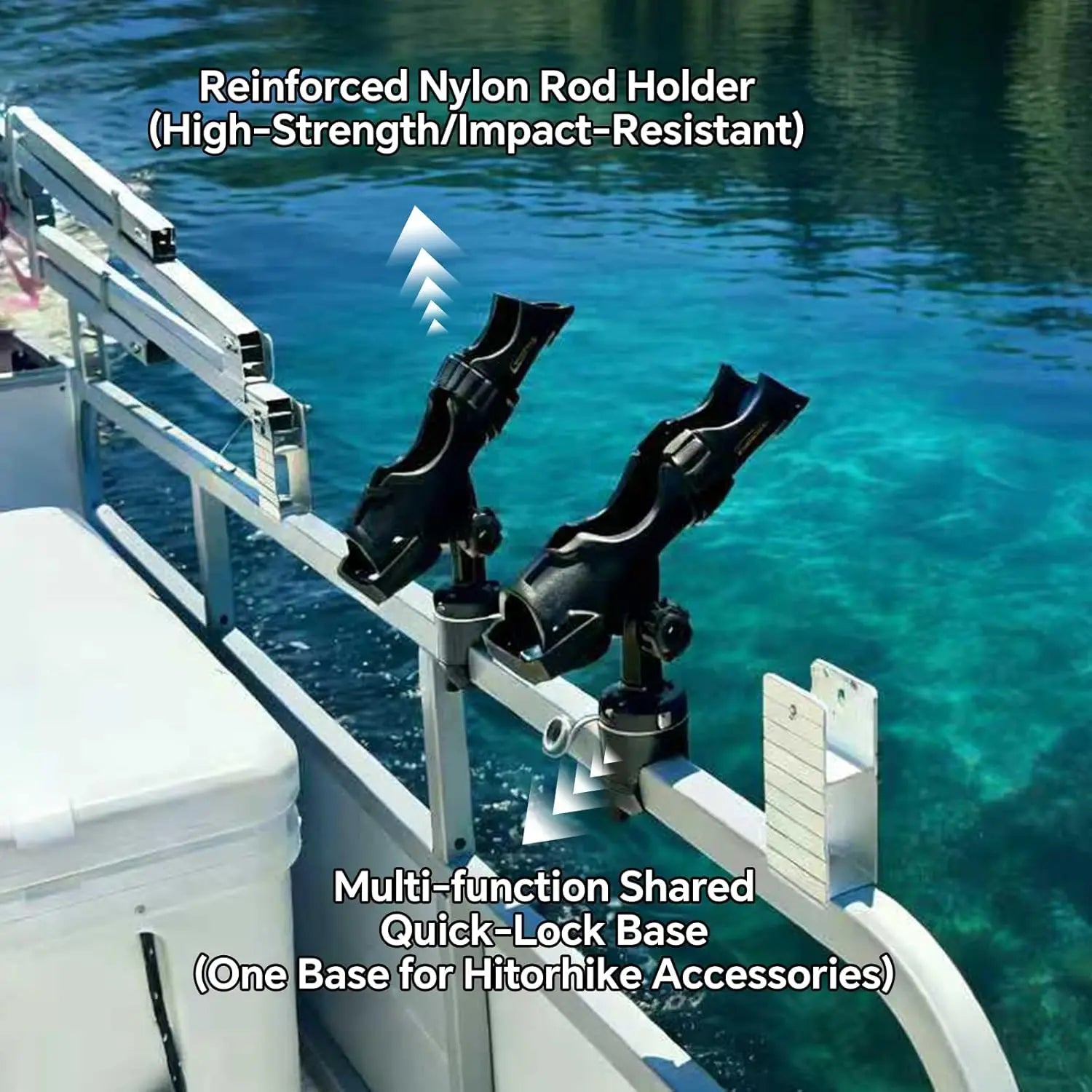 Universal Fishing Rod Holder Kit with 360-Degree Adjustment for Kayak and Boat Fishing