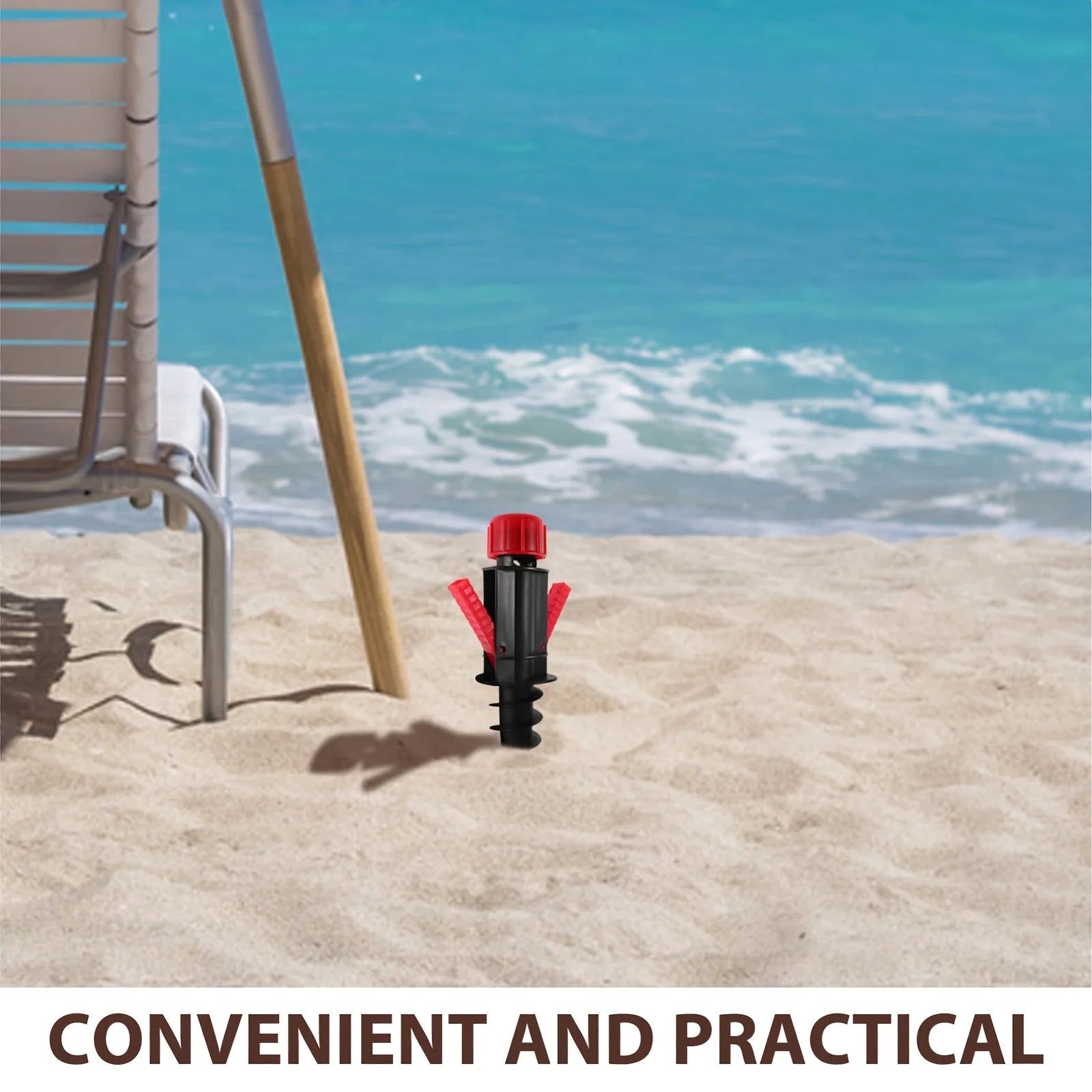 1pc Beach Umbrella Wind Anchor Holder | 360° Anti-Rotation Design | Suitable for 90% of Umbrellas | Universal for Beach Camping
