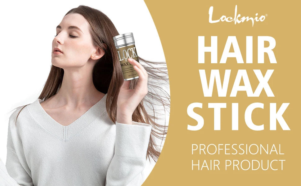 LOCKMIO Wax Stick Natural Coconut Oil Moisturizes Soften Smoothing Styling Flyaway Hair Edge Control Strong Hold Long Lasting