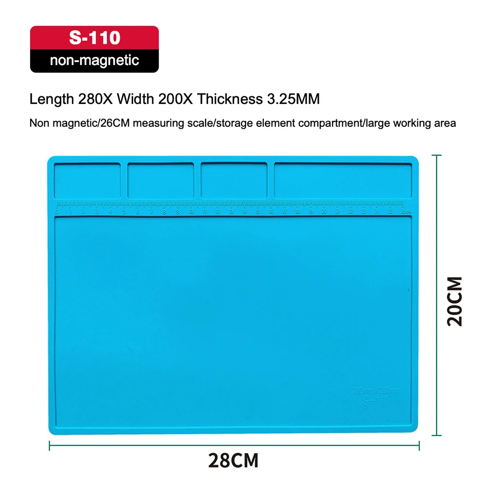 Anti-static ESD Soldering Silicone Mat Heat-Resistant Work Pad For Hot Air Gun Soldering Station Repair Desoldering Platform