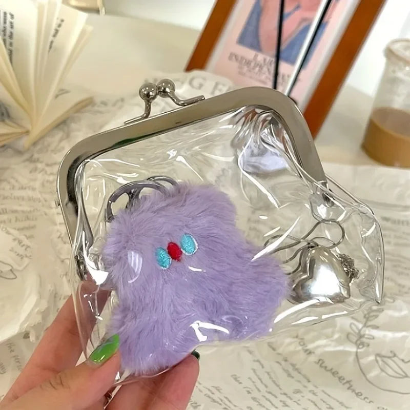 1PC Transparent Mini Coin Purse-Portable Mini Makeup Pouch Headphone Bag Travel Cosmetic Organizer