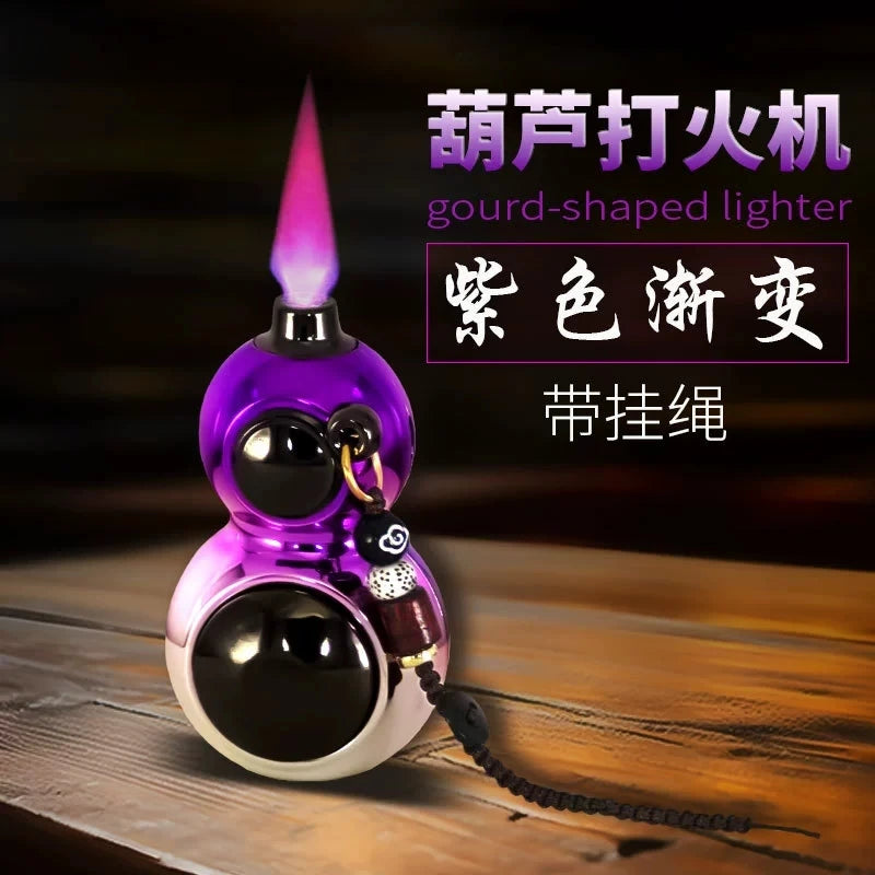 New Rotating Gourd Windproof Direct Charge Lighter Inflatable Arm Play Portable Windproof High Beauty Lighter Smoking Gift