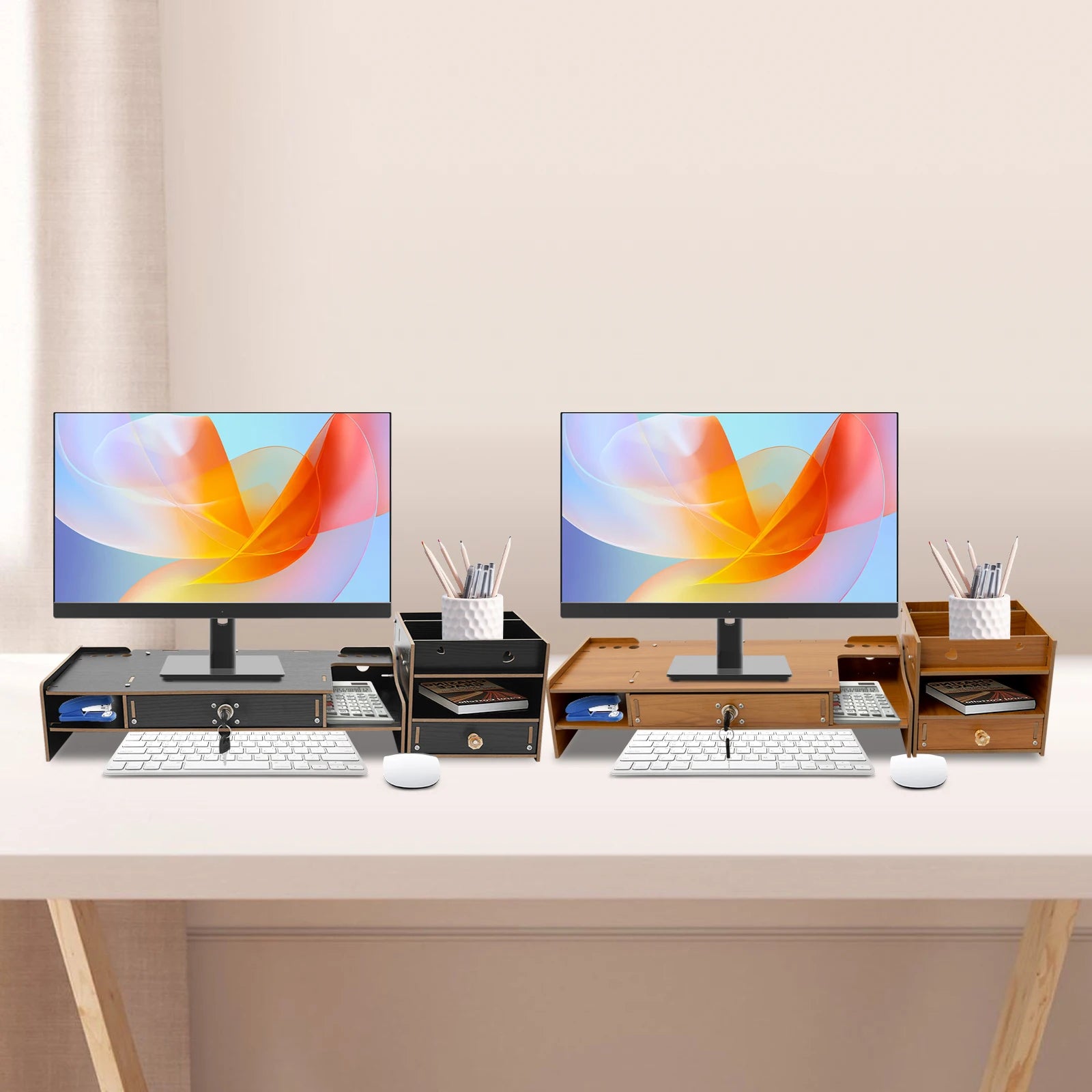 Modern Desktop Monitor Stand Monitor Riser Computer Monitor Booster Stand 17.5*20*16cm For Office And Study
