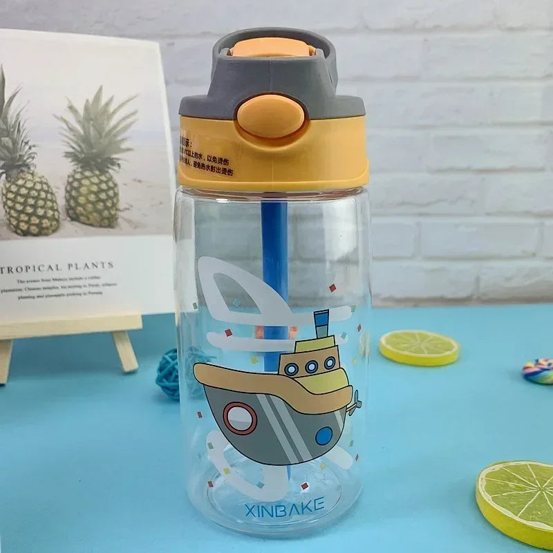 Vaso Sippy Cartoon para Niños con Pitillo | Antiderrame | Portátil Exterior 🍼