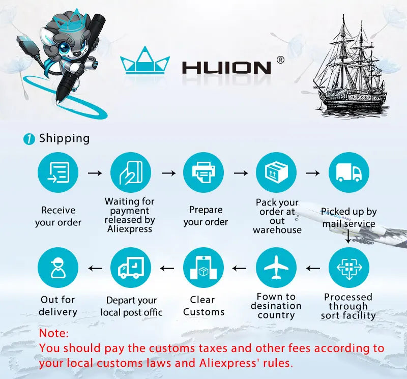 Tableta Gráfica HUION Inspiroy H1060P | 8192 Niveles Presión | Lápiz Sin Batería | 12 Teclas Personalizadas - Firu Total Sales