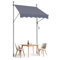 SucceBuy Patio Retractable Awning Sunshade Shelter with Manual Crank Handle Outdoor Canopy Sunsetter Deck for Balcony Yard
