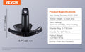 SucceBuy River Anchor 12 lbs Boat Anchor Cast Iron Black Vinyl-Coated with Shackle,  Mushroom Anchor Fit for Boats Up To 10 ft