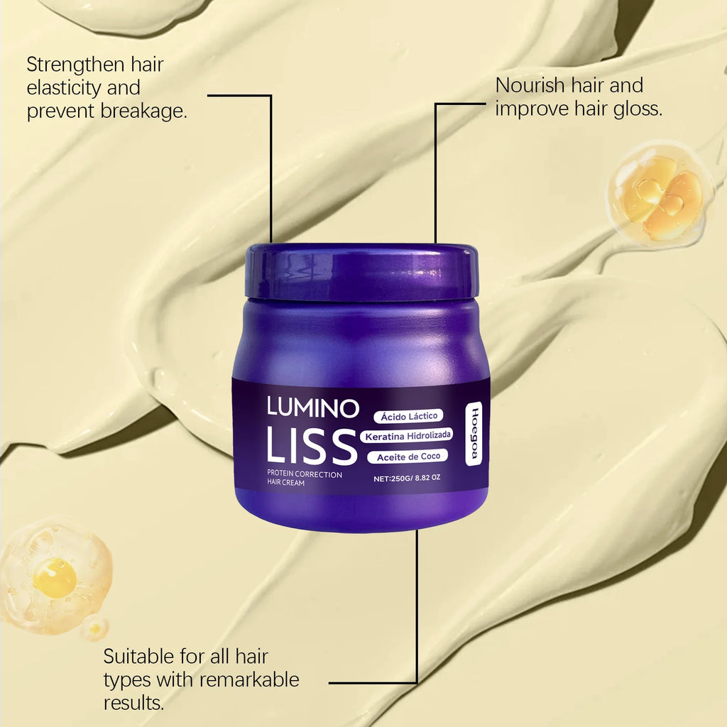 Protein Straightening Cream Smooth Hair Repair Frizz Curls Naturally Without Damaging Hair Nourishes Softens Hair Creating Silky