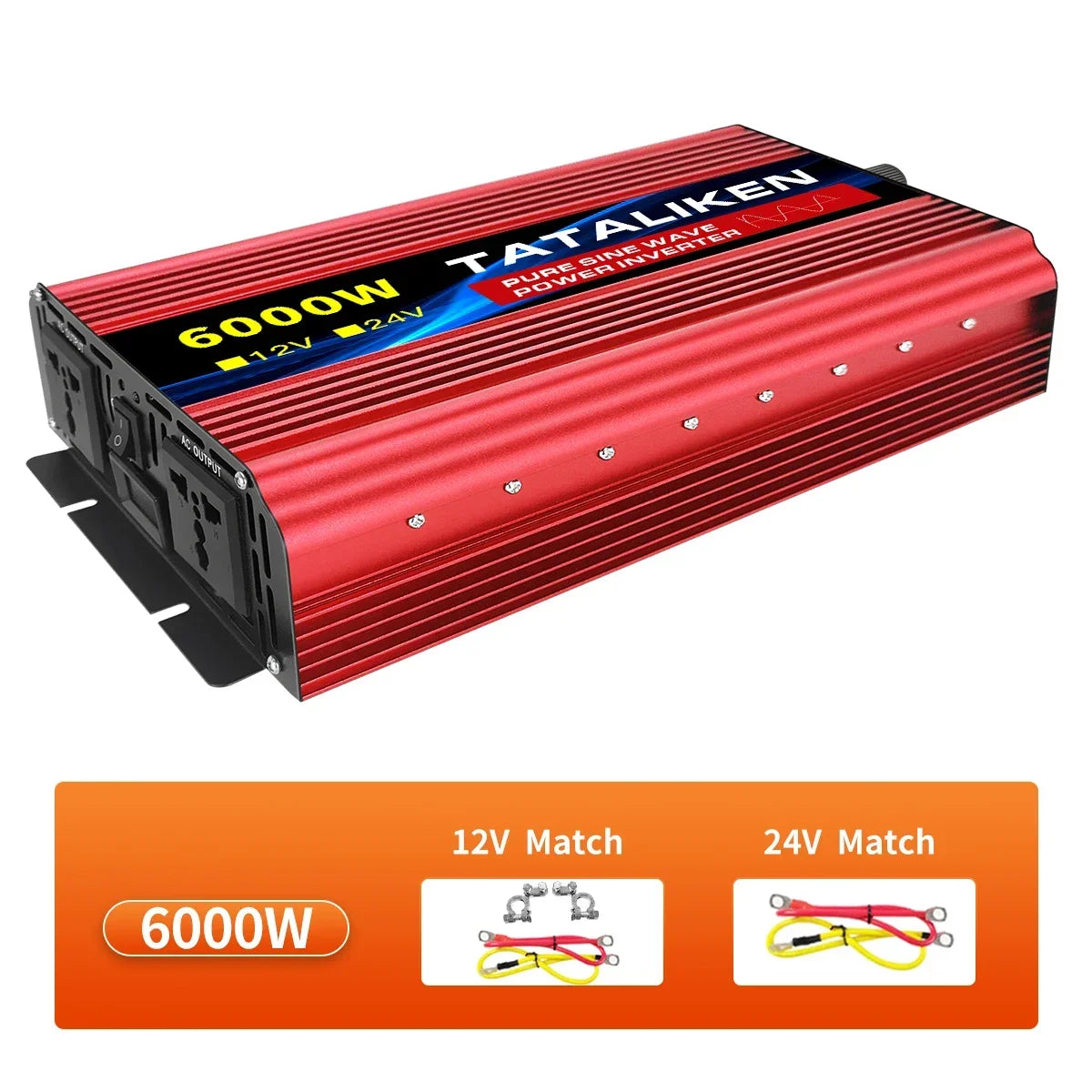inverter DC 12V 24V To AC 220V Voltage Pure sine wave power 50Hz Converter 8000W 6000W 3500W 2500W 1600W