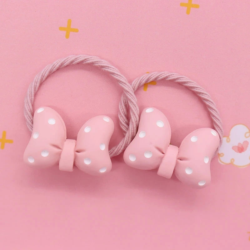 2Pcs/Set Halloween Gift Resin Strawberry Hair Accessories Colorful Hair Ties Children's Rubber Bands Kid Headband Scrunchies