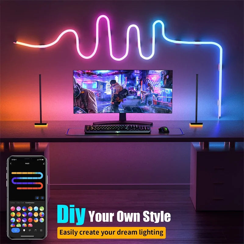 Tira Neon LED RGBIC Acosh Tuya | 5V 72LEDs/m | Silicona | Sincronización Musical | Dream Color | Habitación - Firu Total Sales
