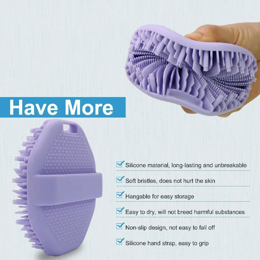 1 pc Silicone Body Scrubber - Exfoliating Bath Brush and Skin Cleanser - Shower Sponge for Gentle Body Scrub and Wash