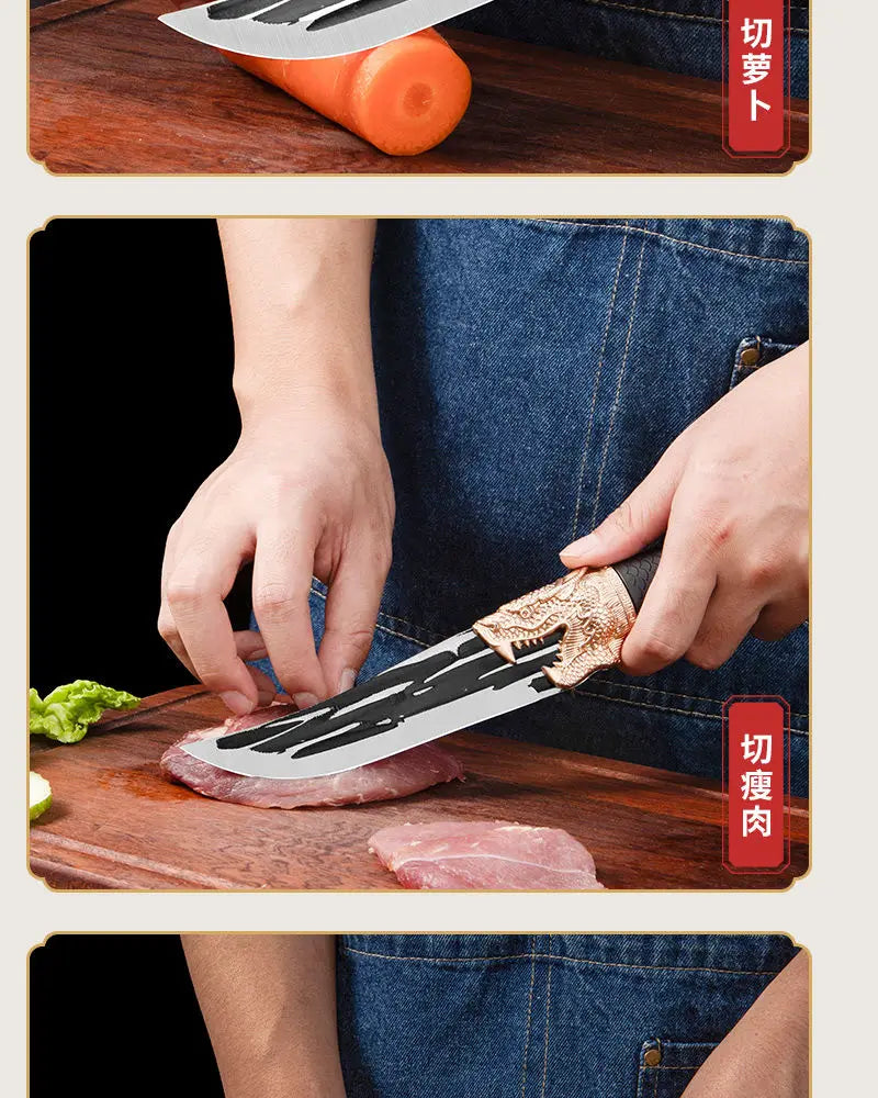 Multi-Purpose Kitchen Knife for Meat BBQ Cooking Knife Fishing Boning Knife Stainless Steel Butcher Knife Pastic Handle