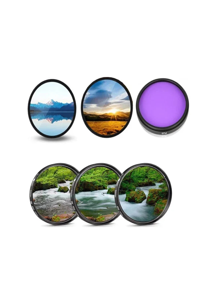 Lightdow UV+CPL+FLD+AND 2 4 8 Camera Lens Filter 6 in 1 Kits 49-82mm Kit for Cannon Nikon Sony Camera Lens USA ES Free Shipping