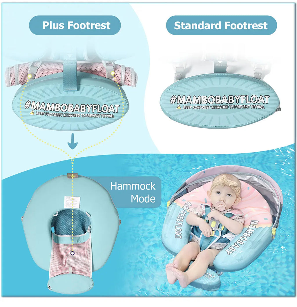 Mambobaby Float No-Slip Safe Harness ST-Cup Cake B503-150-W-Z  Safe Core No Inflation No Leaks Baby Swim Ring Toddler Pool Float