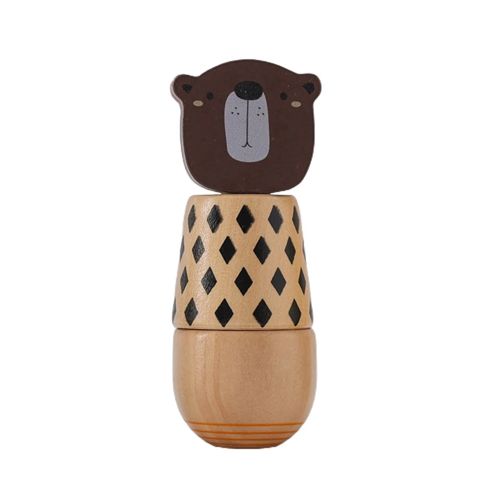 Wooden Rattle Silicone Ring — Sensory Baby Toy | 0-12 Months Gift
