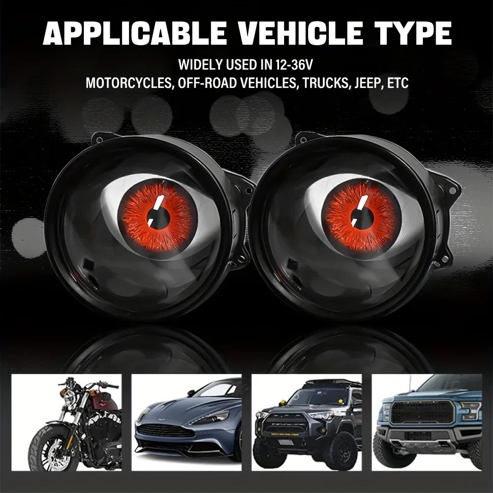 Luces LED Ojo Dinámico Big Eye | 6 Modos | Color Ajustable | Niebla | Universal Auto | 3000K