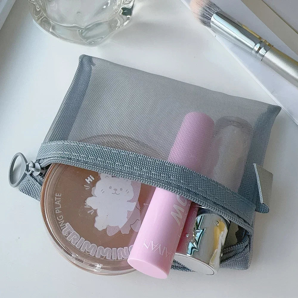 1/3pcs Mesh Clear Cosmetic Bags Small Large Black Makeup Bag Portable Travel Toiletry Organizer Case Lipstick Storage Pouch