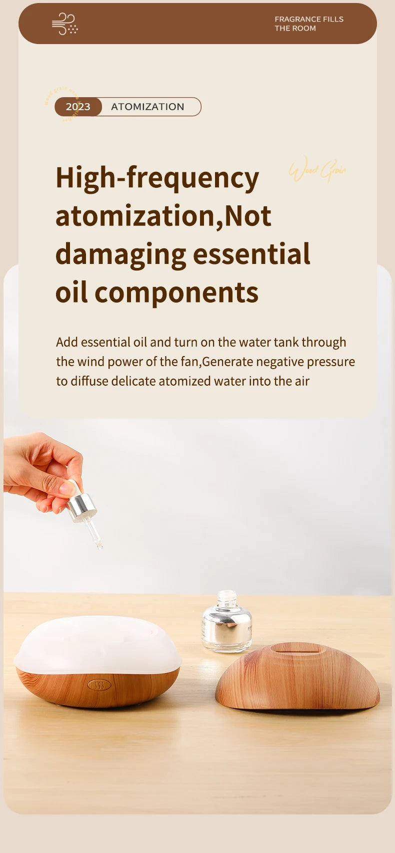 Aroma Humidifier flame Can Add Essential Oil Small AromaRelax Machine Air Humidifier Equipped with colorful lighting function