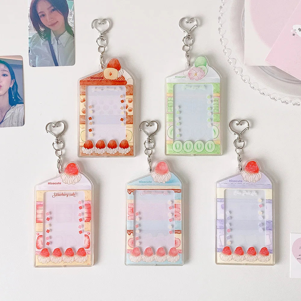 MINKYS Summer Fruit Acrylic 3 inch Kpop Photocard Holder Photo Card Holder Bag Pendant School Stationery